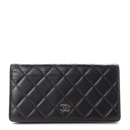 Chanel Lambskin Quilted Yen Wallet Black 1 of 8
