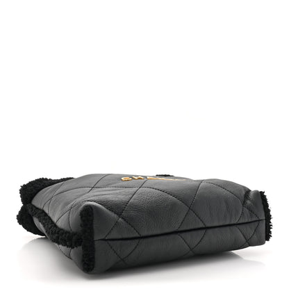 Chanel Aged Lambskin Shearling Quilted Small Chanel 22 Black 5 of 12