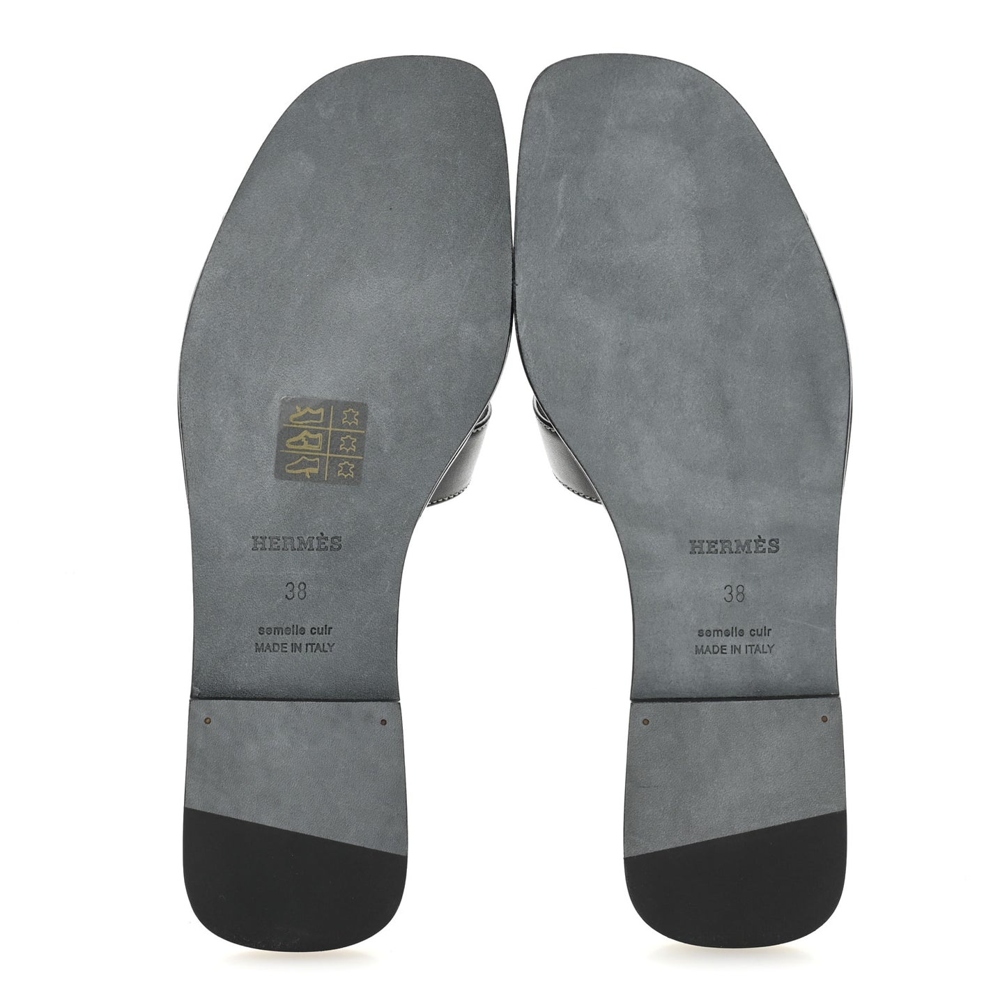 Box Calfskin Oran Sandals 38 Black