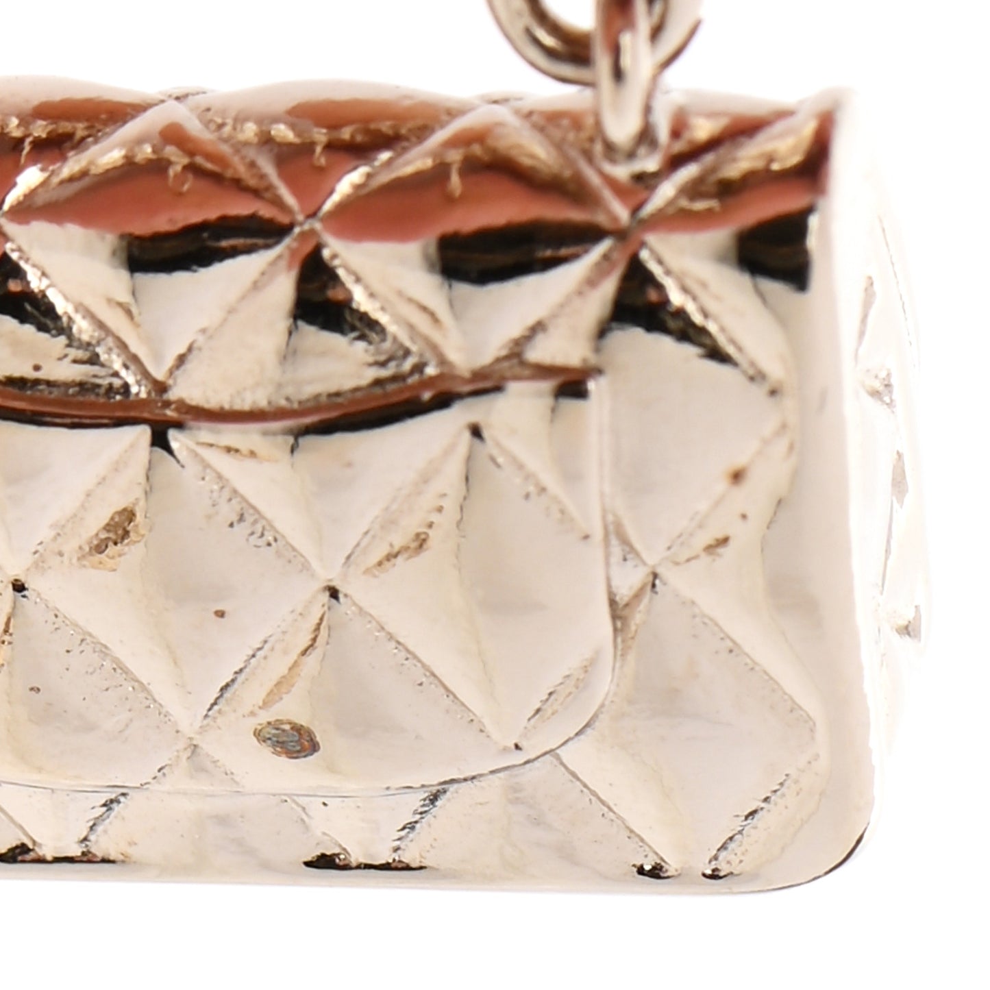 Pearl Quilted Flap Brooch Gold