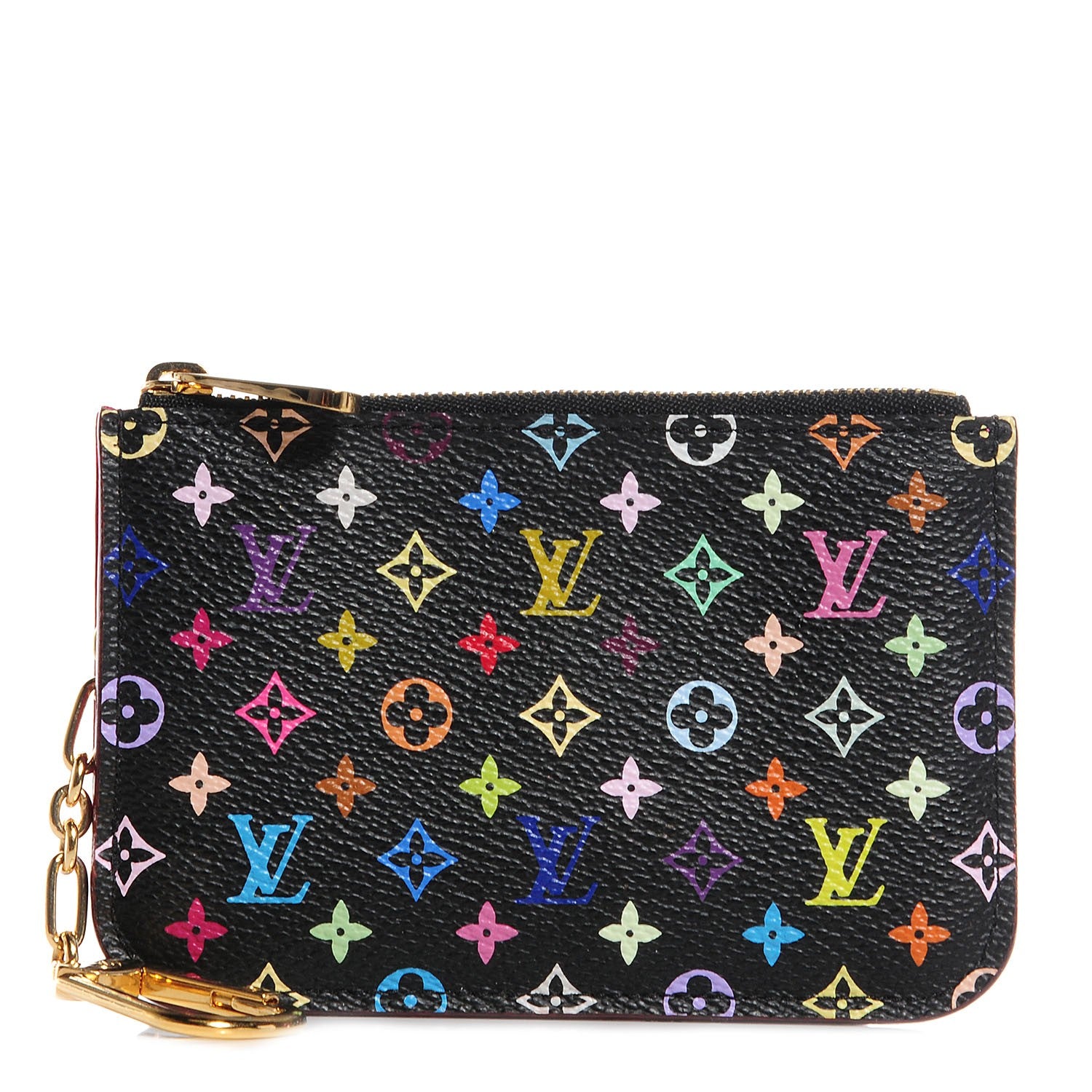 Louis Vuitton Monogram Multicolor Key Pouch Black Grenade 1 of 7