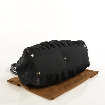 Gucci Monogram D Gold Large Shoulder Bag Black 4 of 7