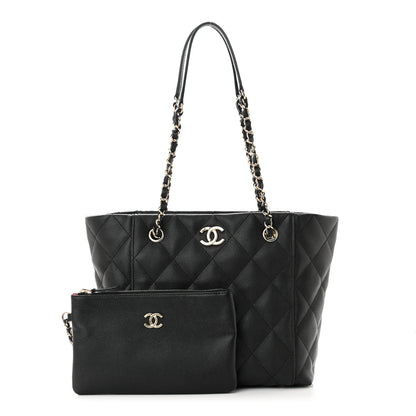 Chanel Caviar Quilted Small Shopping Tote Black 1 of 11