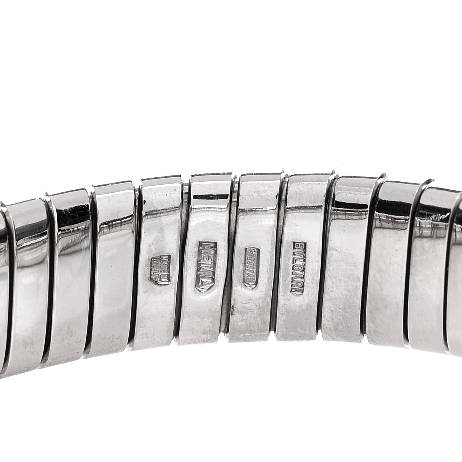 Bulgari Stainless Steel Diamond Tubogas Cuff Bracelet 3 of 3