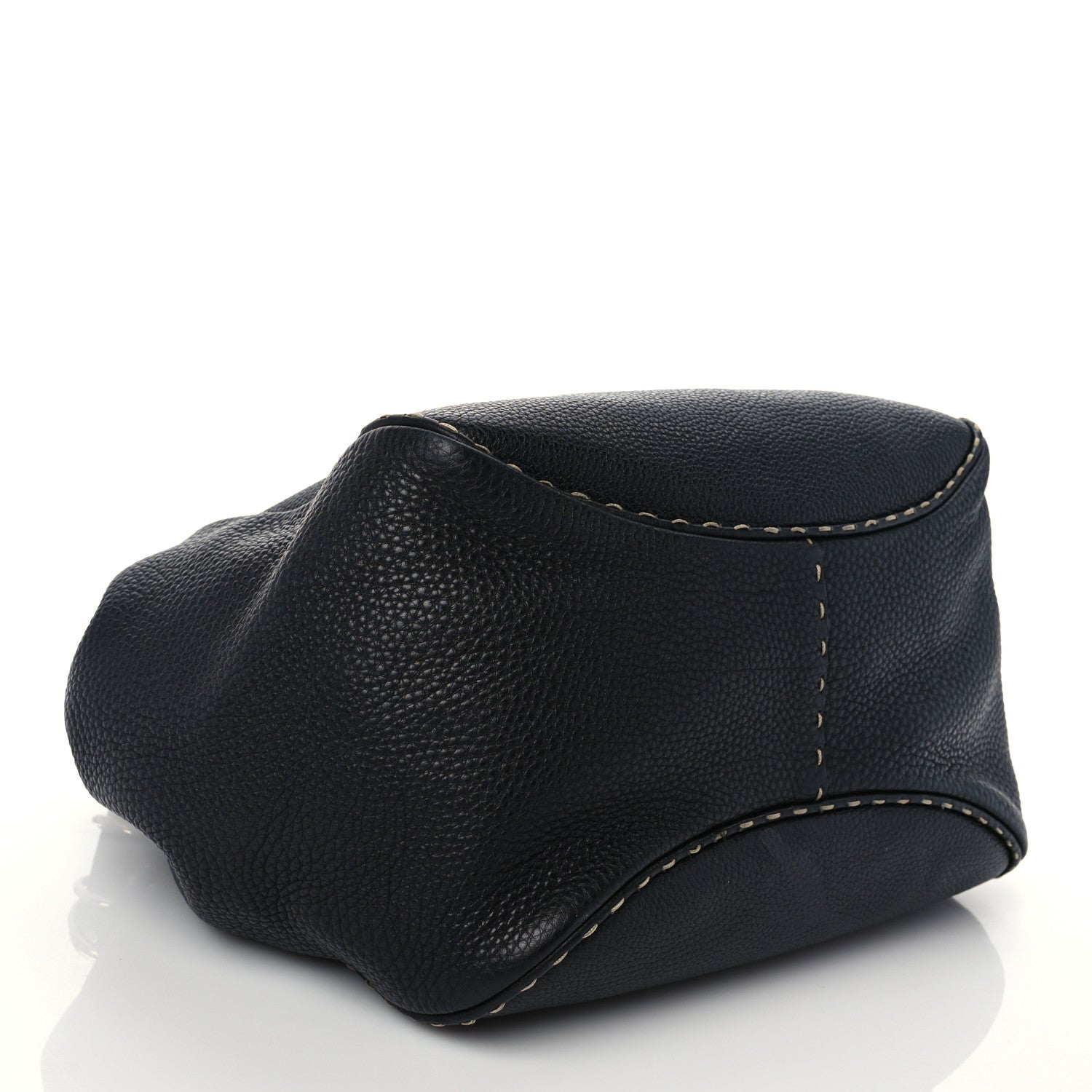 Fendi Calfskin Romano Selleria Small Bucket Black 3 of 8