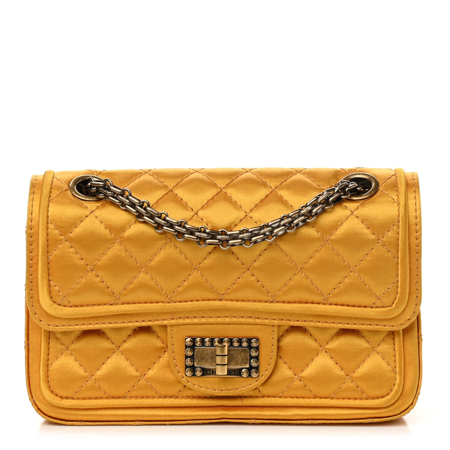 Chanel Satin Quilted 2.55 Reissue 224 Flap Gold 1 of 15