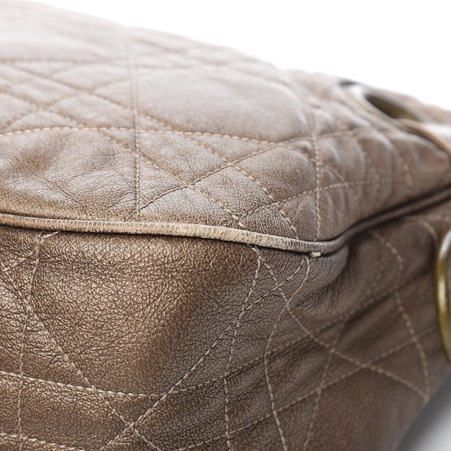 Christian Dior Lambskin Cannage Shoulder Bag Bronze 17 of 17