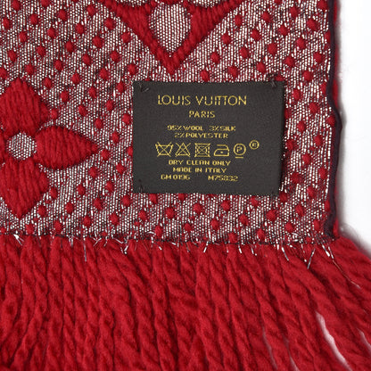 Louis Vuitton Wool Silk Logomania Shine Scarf Rubis 4 of 4