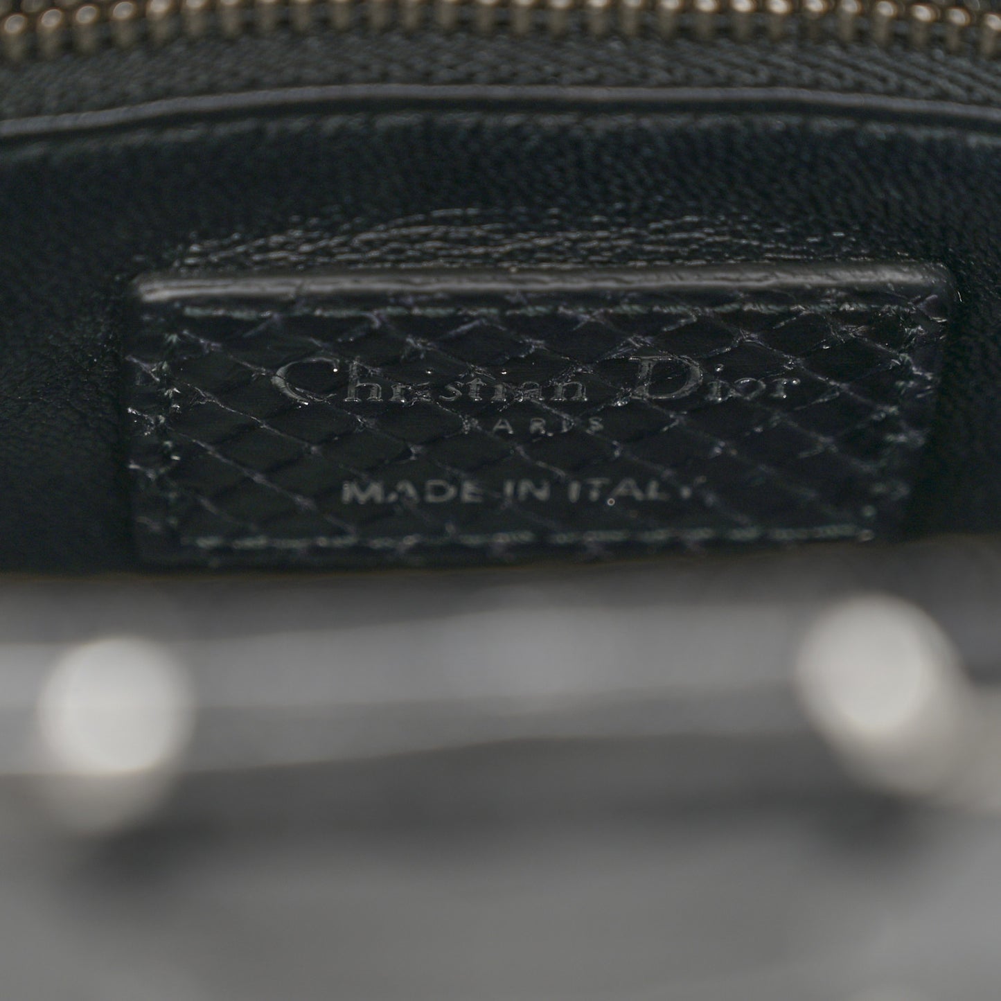 Snakeskin Mini Lady Dior Black