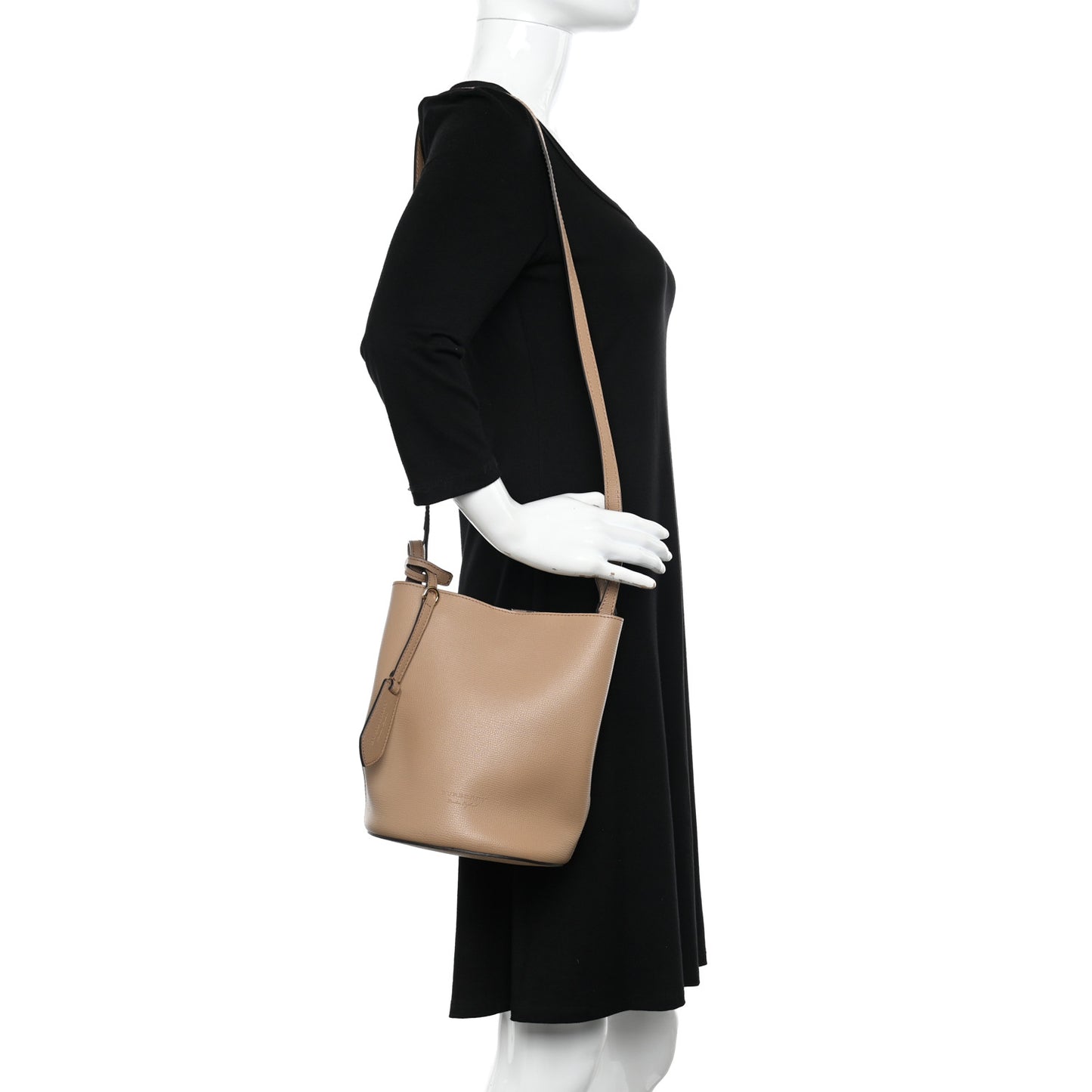 Calfskin Small Lorne Bucket Crossbody Natural