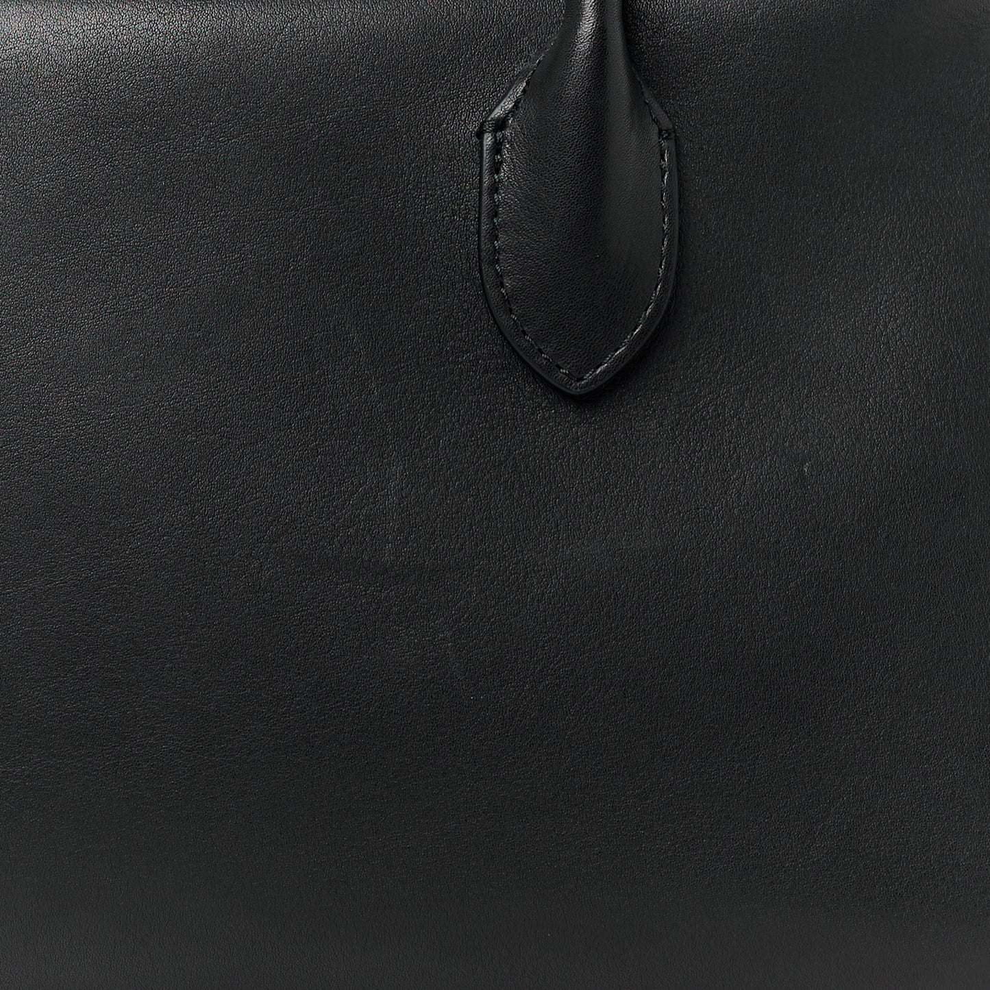 Polished Saddle Calfskin E/W Top Handle Bag Black