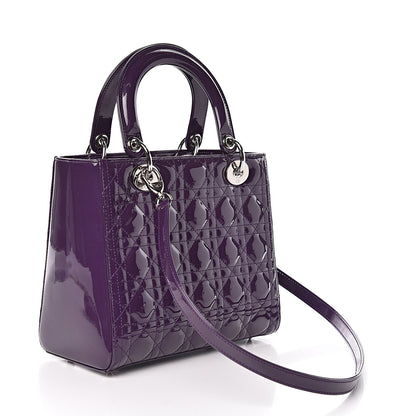 Christian Dior Patent Cannage Medium Lady Dior Purple 4 of 12