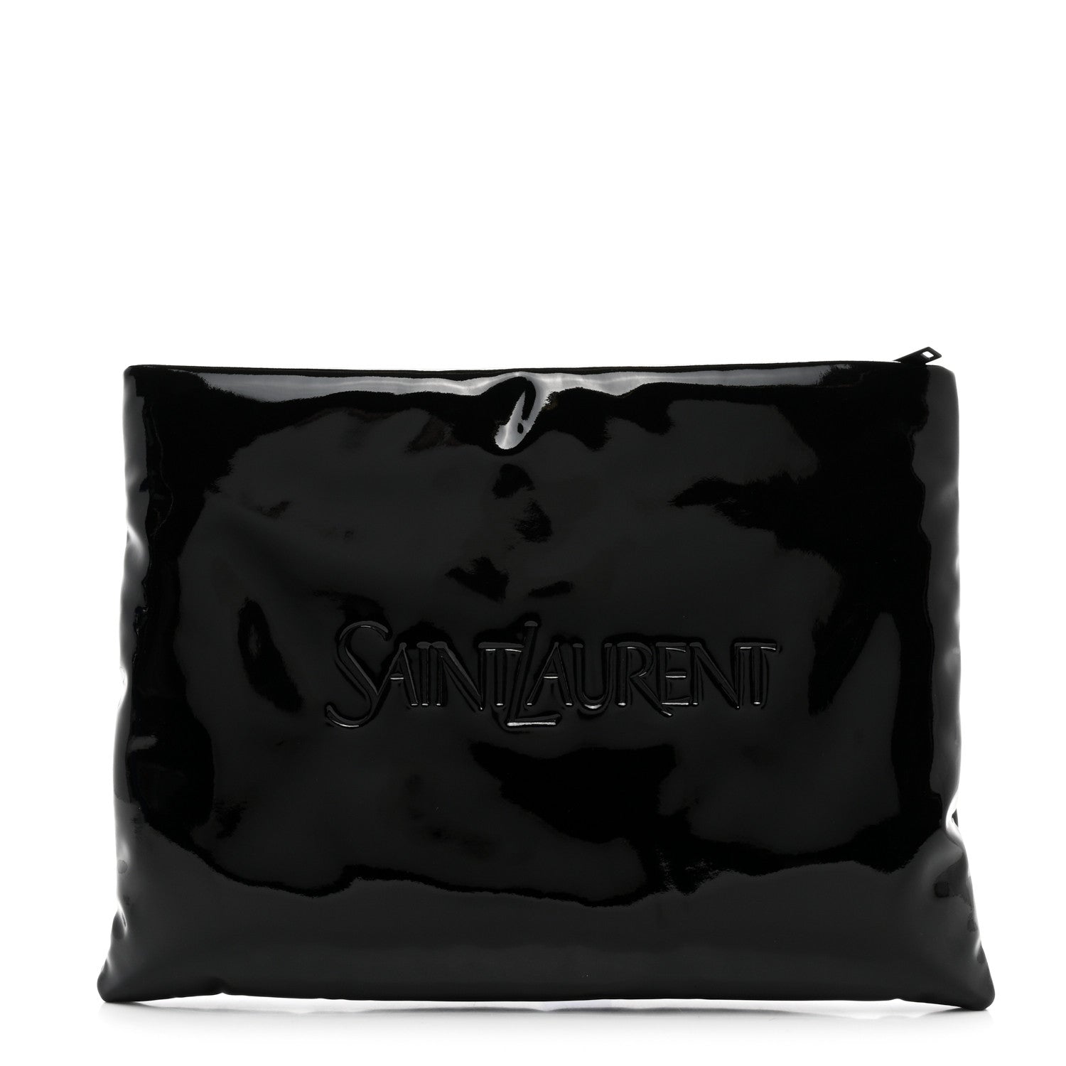 Saint Laurent Patent Calfskin Large Puffy Pouch Black 1 of 7