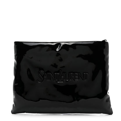 Saint Laurent Patent Calfskin Large Puffy Pouch Black 1 of 7