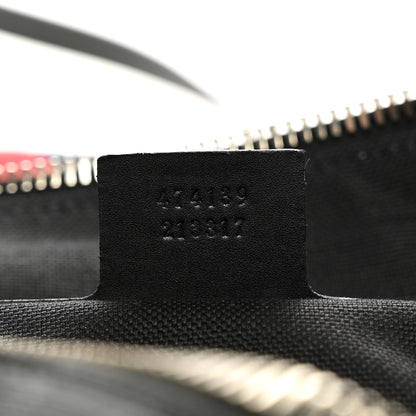 Gucci Soft GG Supreme Monogram Appia Calfskin Web East West Messenger Bag Black Grey 7 of 10