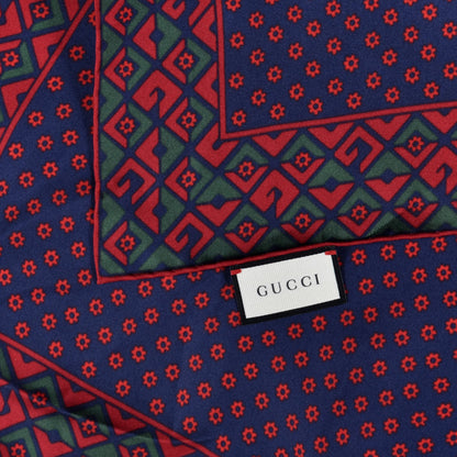 Gucci Silk Twill Plainmetric Square Scarf Sapphire Green 2 of 3