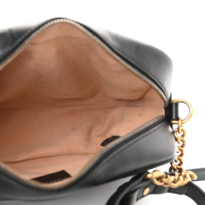 Gucci Calfskin Matelasse Small GG Marmont Chain Shoulder Bag Black 5 of 11