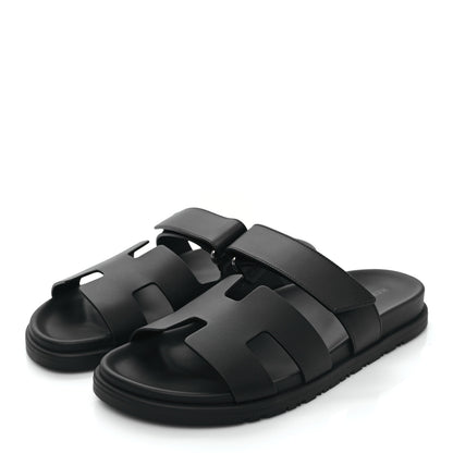 Hermes Calfskin Womens Chypre Sandals 39 Black 4 of 9