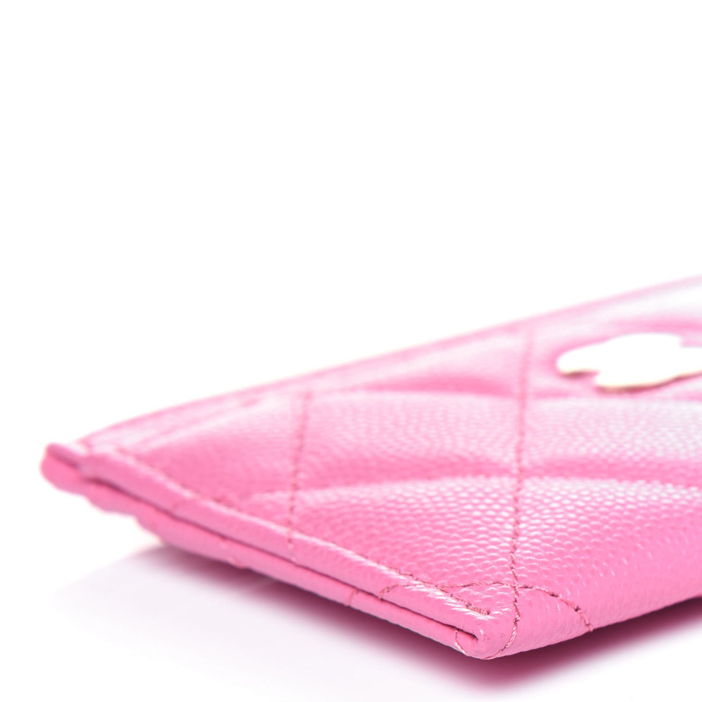 Caviar Quilted Card Holder Pink