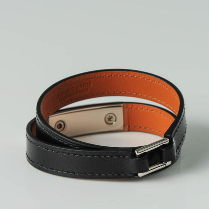 Hermes Box Rivale Double Tour Bracelet M Black 3 of 7