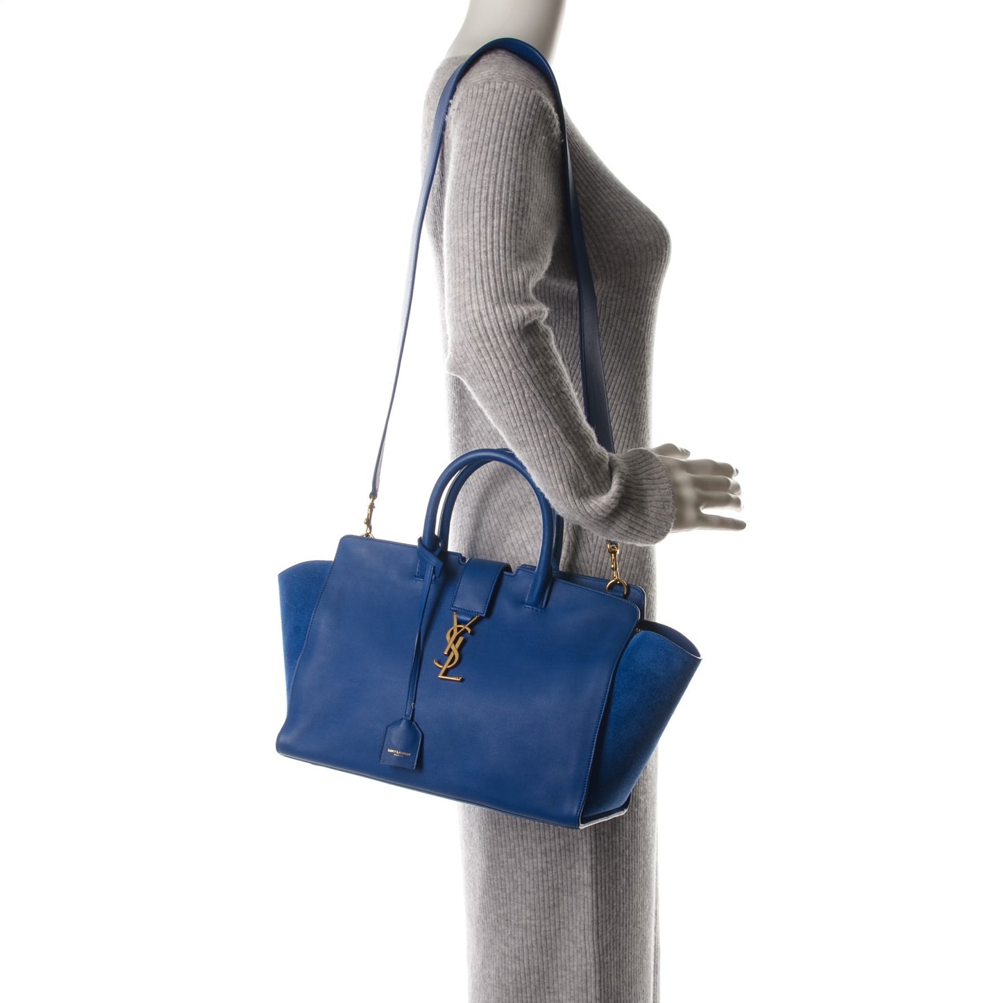 Calfskin Suede Small Monogram Downtown Cabas Ultramarine