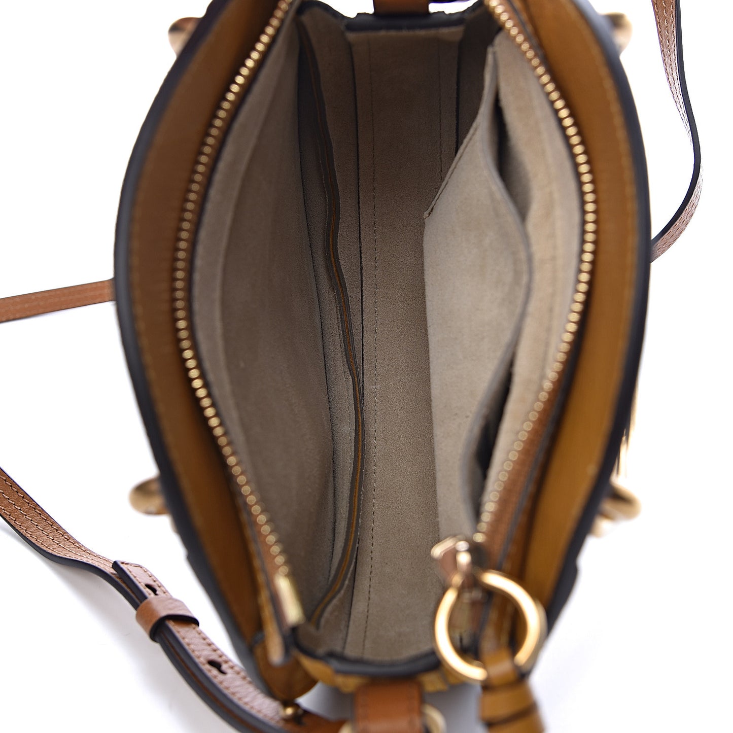 Calfskin Suede Small Pixie Bag Mustard Brown