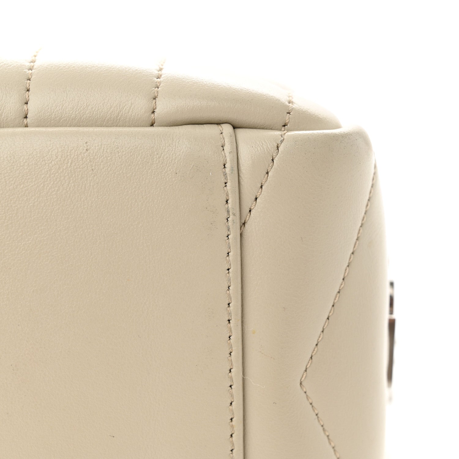 Saint Laurent SAINT LAURENT Calfskin Y Quilted Monogram Small Loulou Bowling Bag Ivory 11 of 12