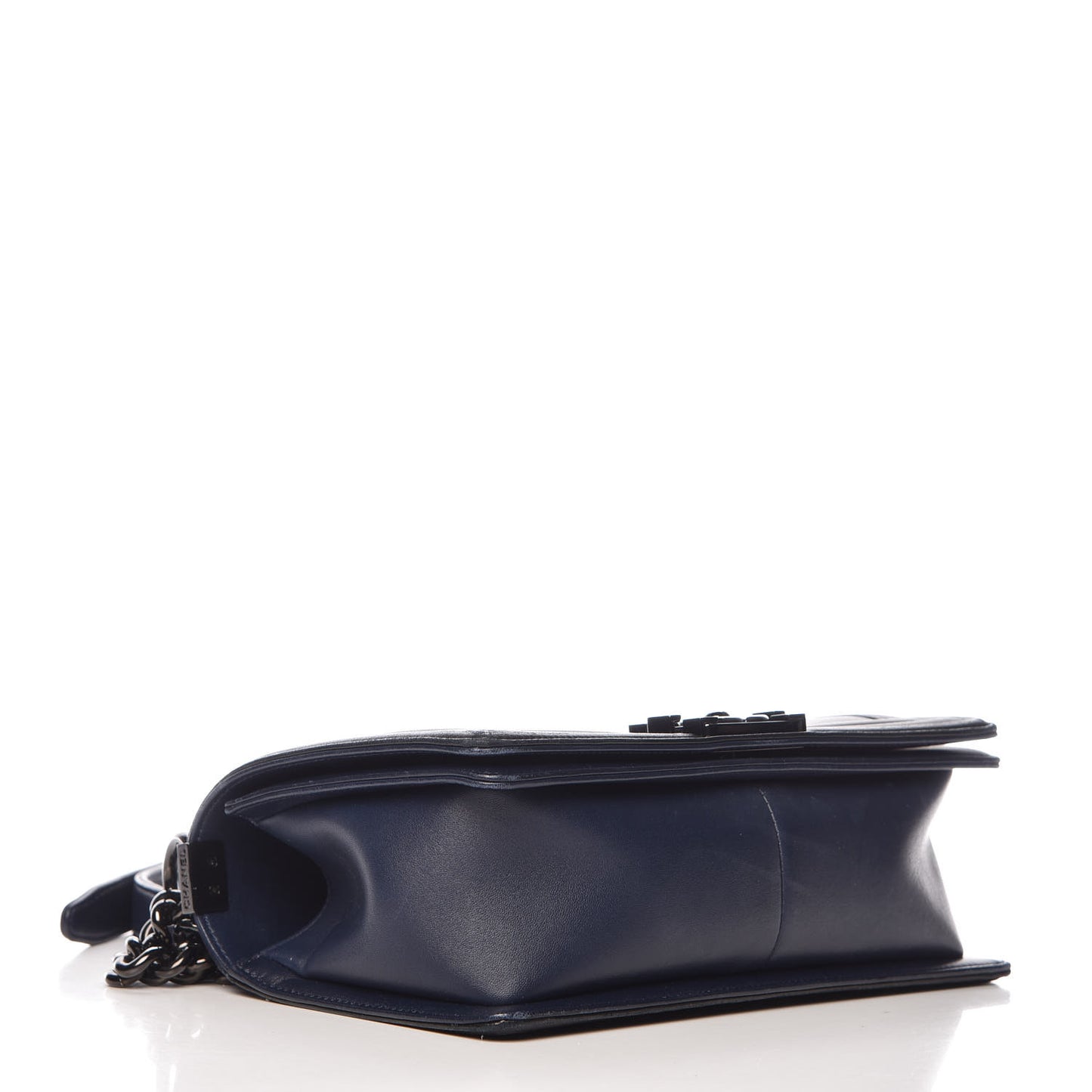 Calfskin Medium Bi-Color Boy Flap Black Dark Navy