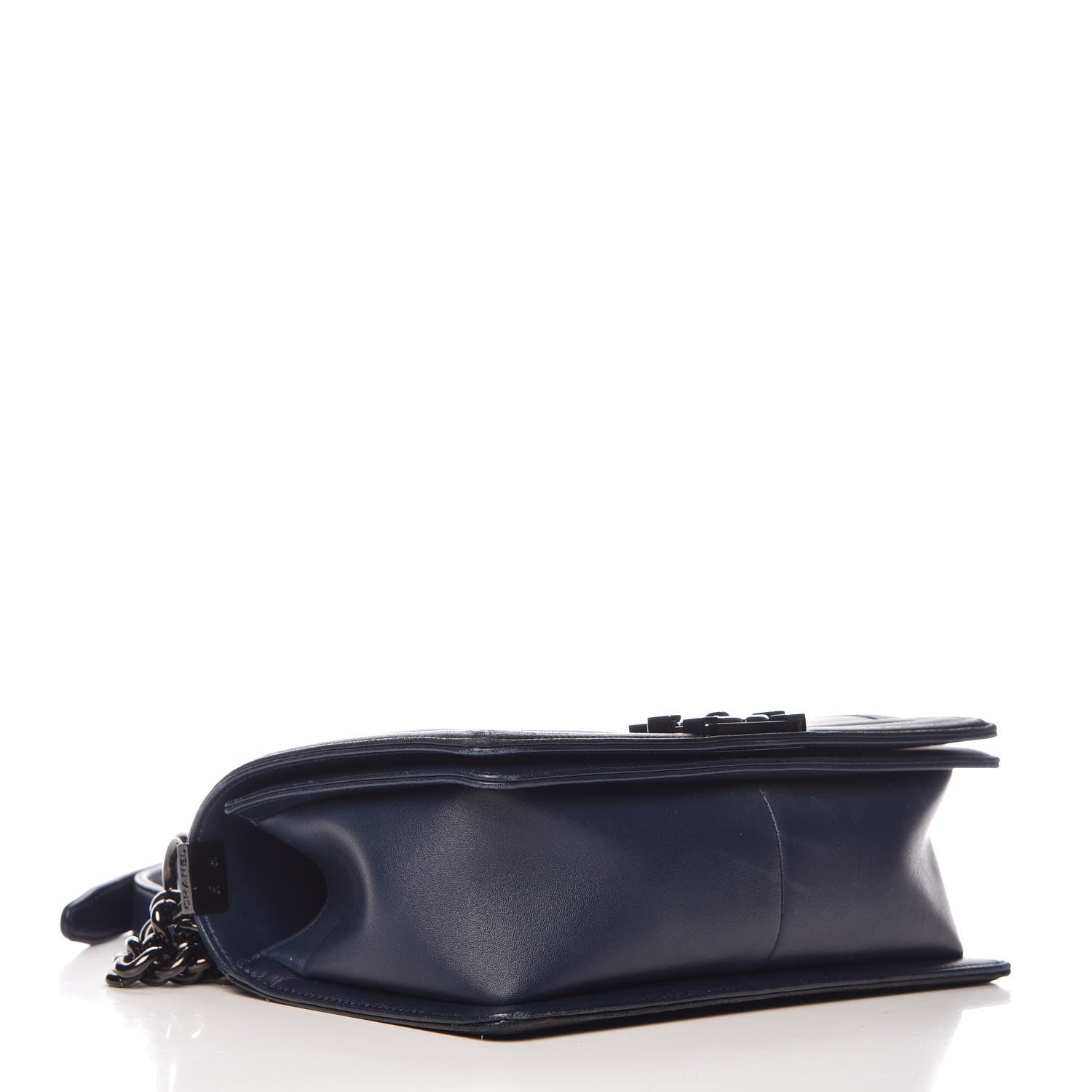 Chanel Calfskin Medium Bi-Color Boy Flap Black Dark Navy 4 of 14