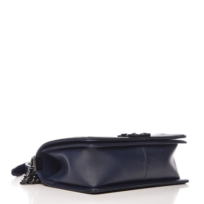 Chanel Calfskin Medium Bi-Color Boy Flap Black Dark Navy 4 of 14