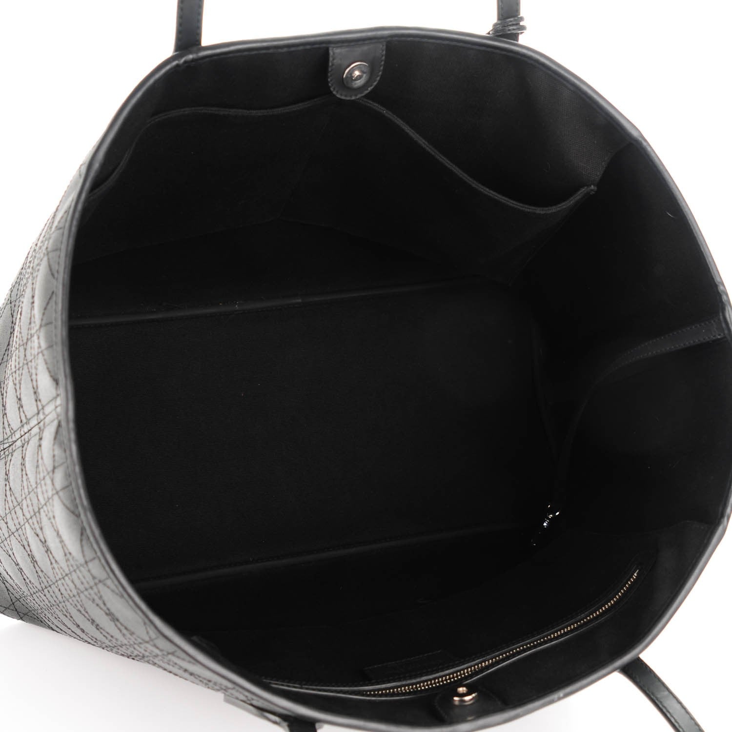 Christian Dior Coated Canvas Cannage Large Panarea Shopping Tote Black 5 of 7