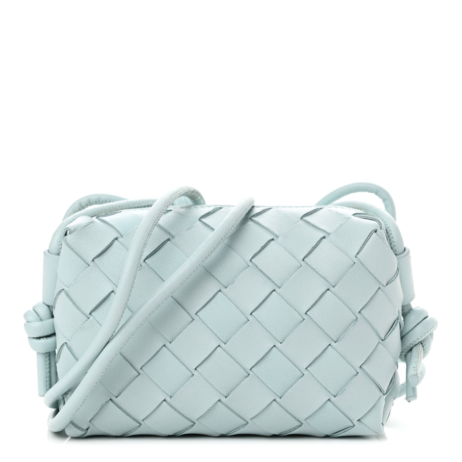 Bottega Veneta Nappa Intrecciato Candy Loop Camera Bag Teal Washed 1 of 9