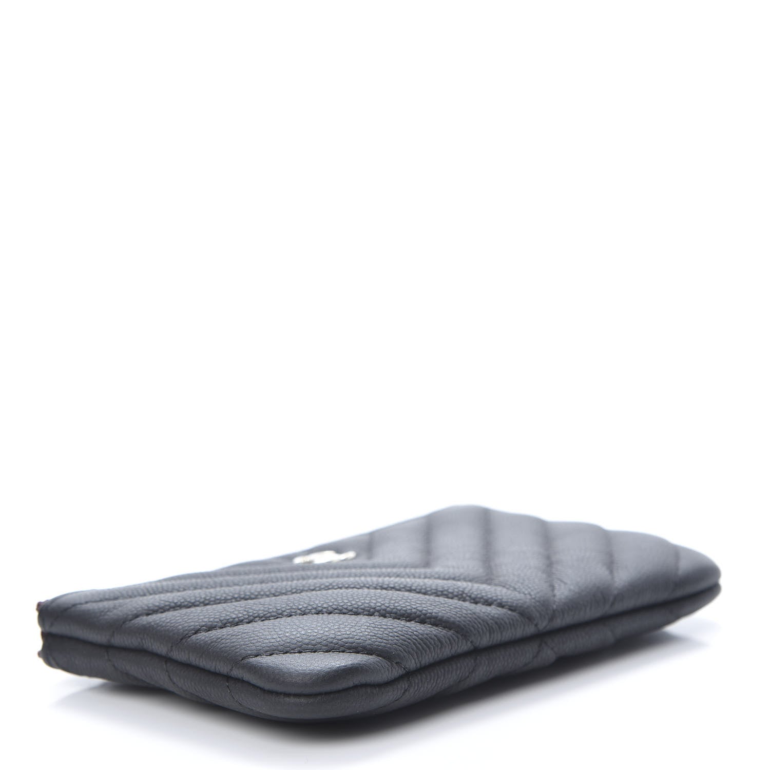 Chanel Caviar Chevron Quilted Small Cosmetic Case Black 4 of 9