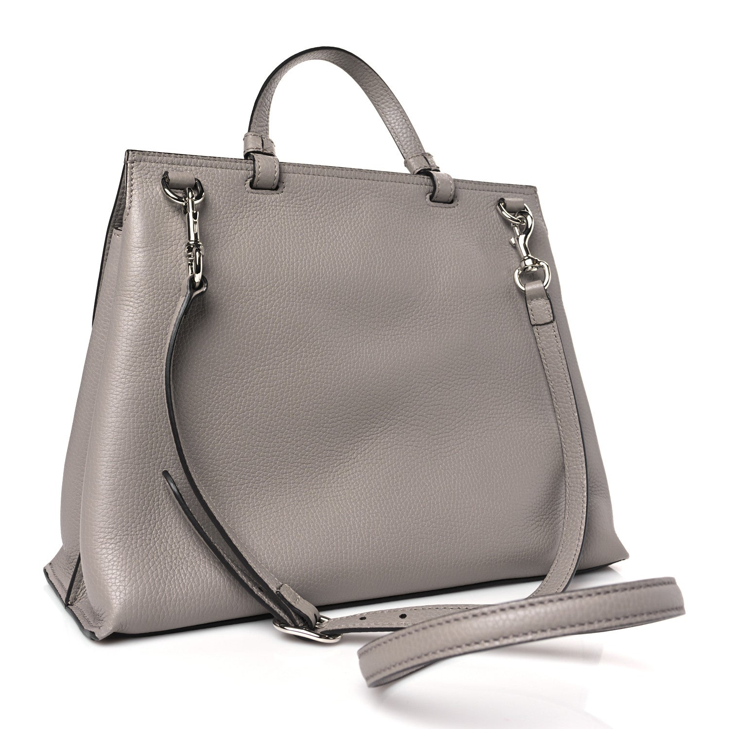 Gucci Cellarius Calfskin Medium Bamboo Daily Top Handle Bag Storm Grey 3 of 8