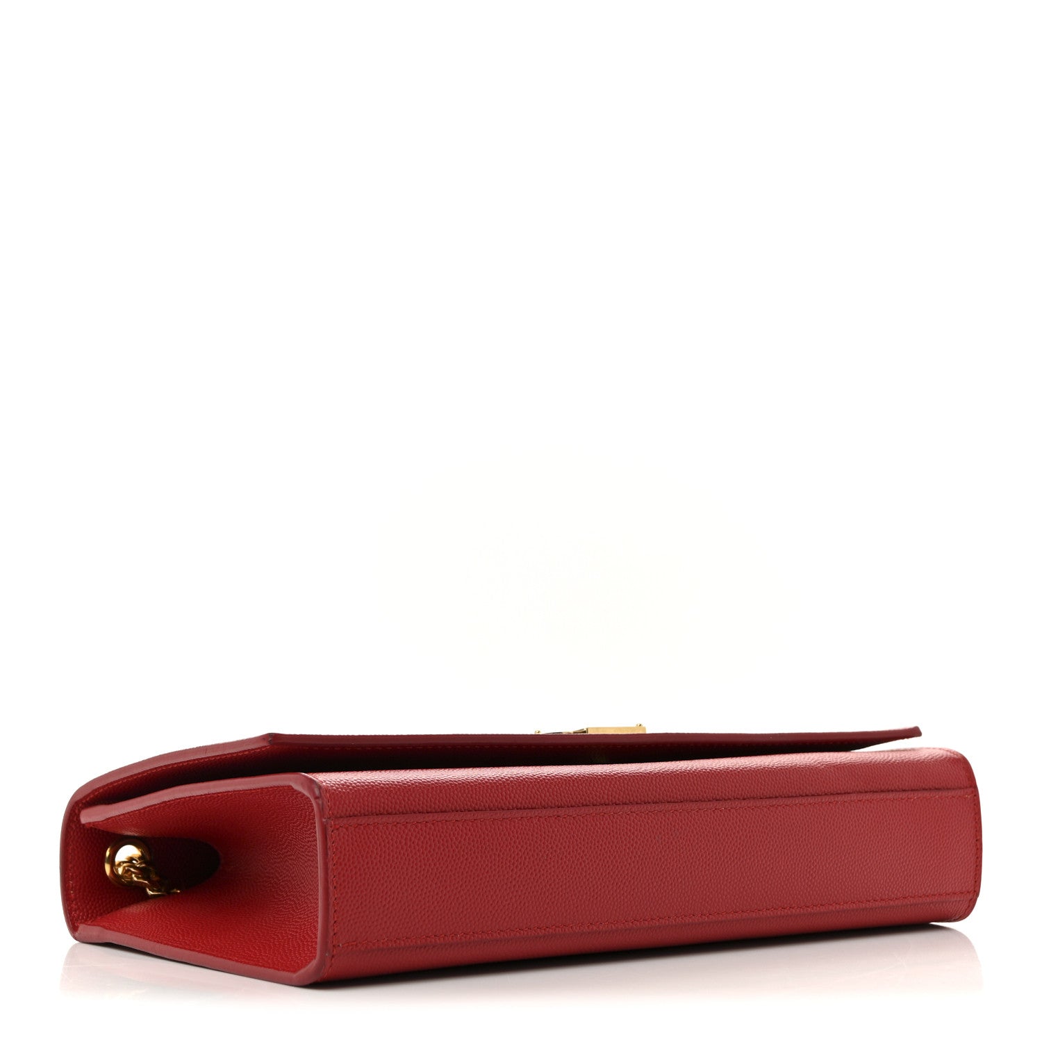 Saint Laurent Grain De Poudre Medium Monogram Kate Satchel Red 4 of 16