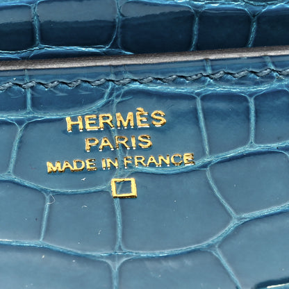 Hermes Shiny Alligator Constance Wallet Bleu Izmir 6 of 8