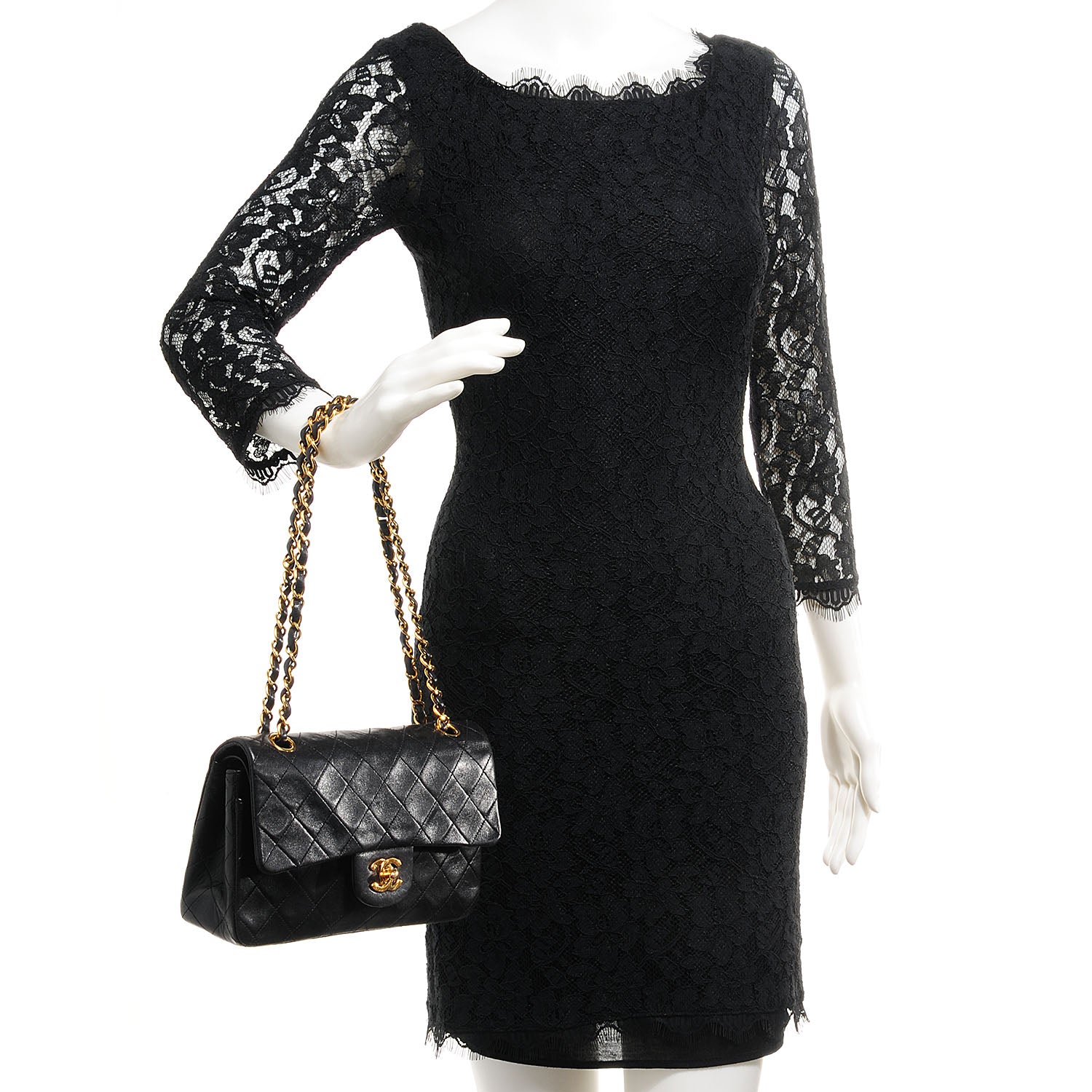 Chanel Lambskin Quilted Small Double Flap Black 2 of 9