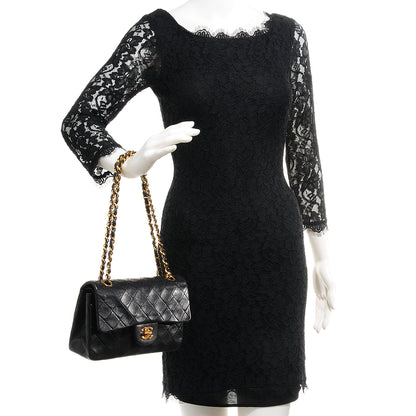 Chanel Lambskin Quilted Small Double Flap Black 2 of 9