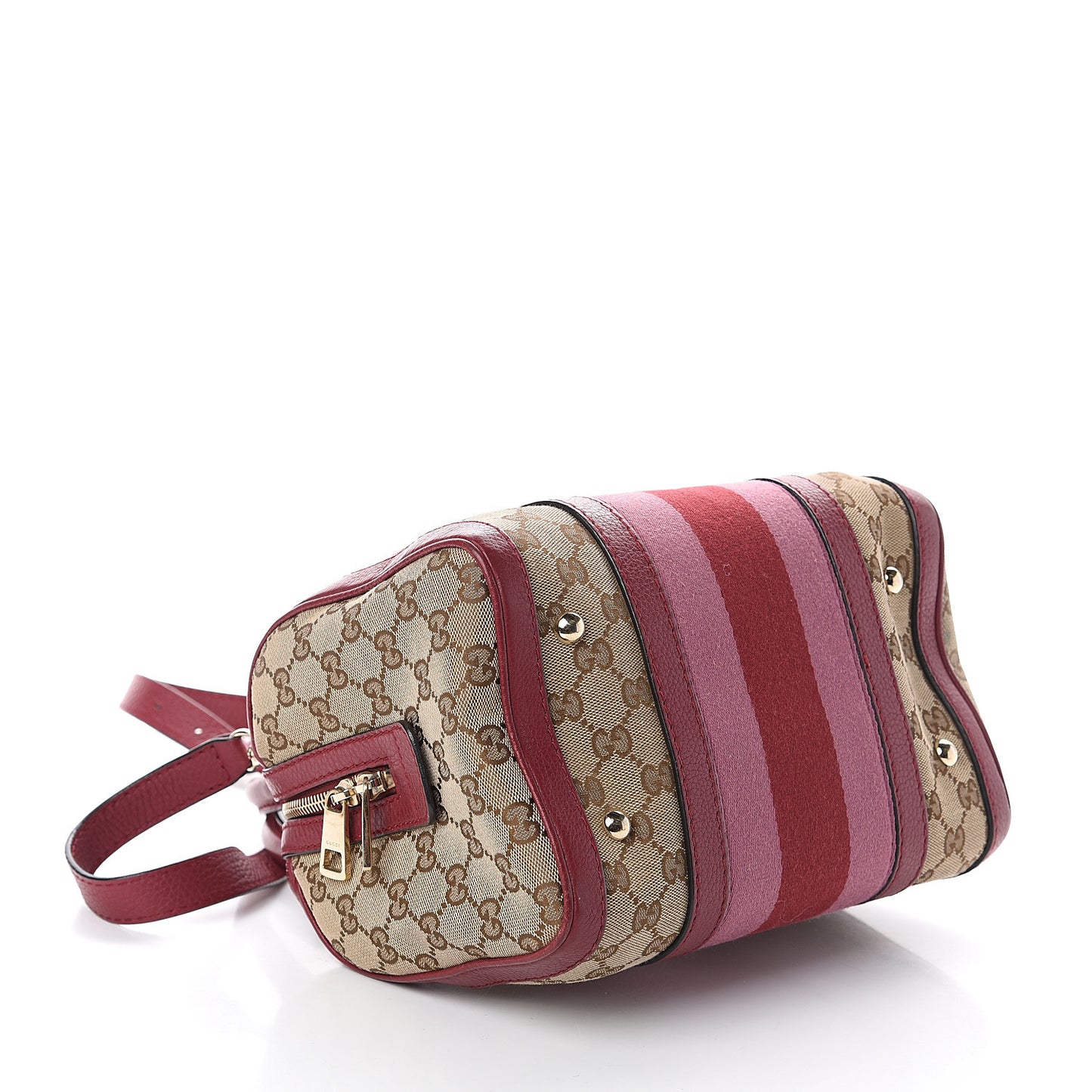 Monogram Cellarius Calfskin Vintage Web Small Boston Beige Ebony Soft Burgundy Peonia Flower Box Pink