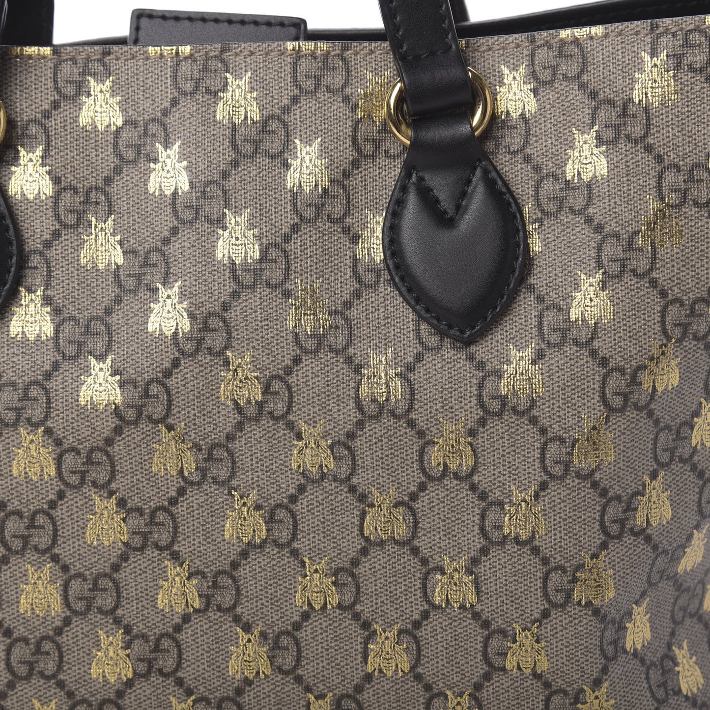 Soft GG Supreme Monogram Bees Small Crossbody Tote Beige Oro Black