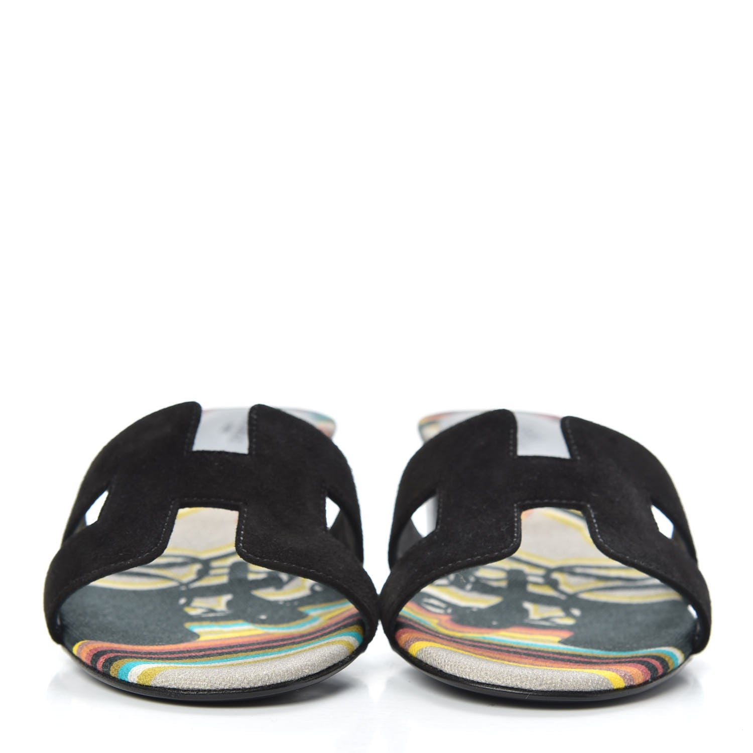 Hermes Suede Oasis Sandals 36 Black 2 of 8