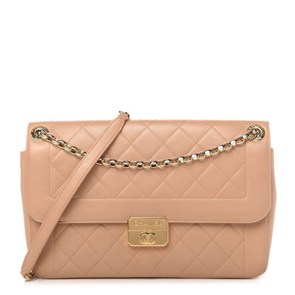 Chanel Lambskin Quilted Large Chic With Me Flap Beige 1 of 10