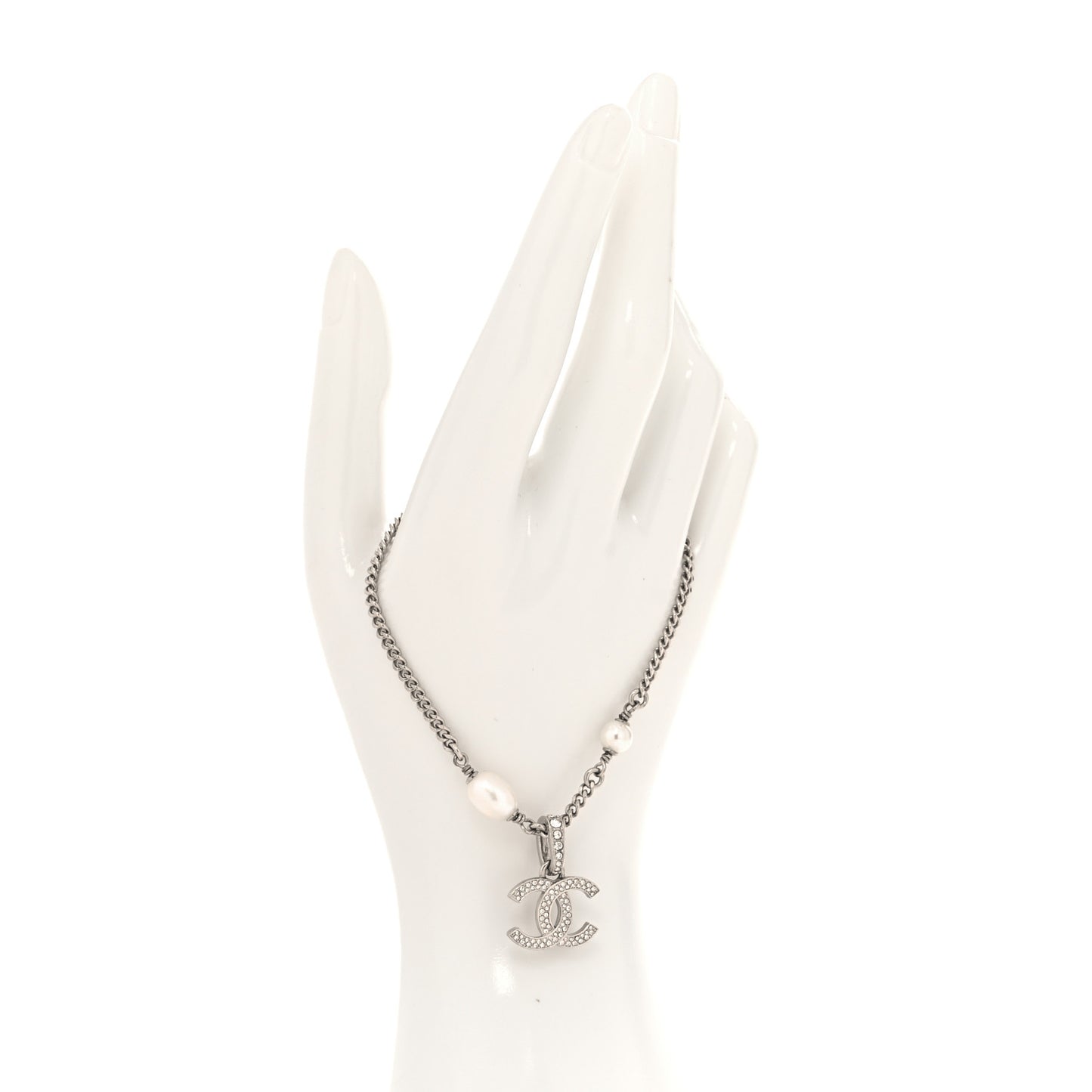 Pearl Crystal Palais Garnier CC Bracelet Silver Pearly White