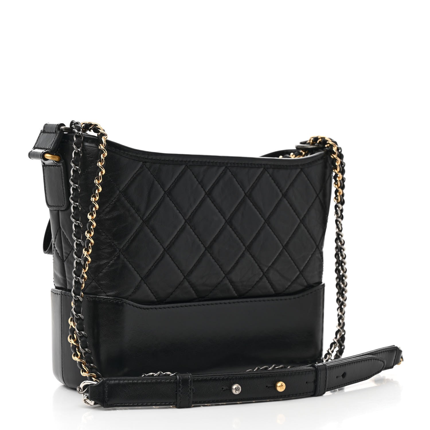 Chanel Aged Calfskin Quilted New Medium Gabrielle Hobo Black 3 of 16