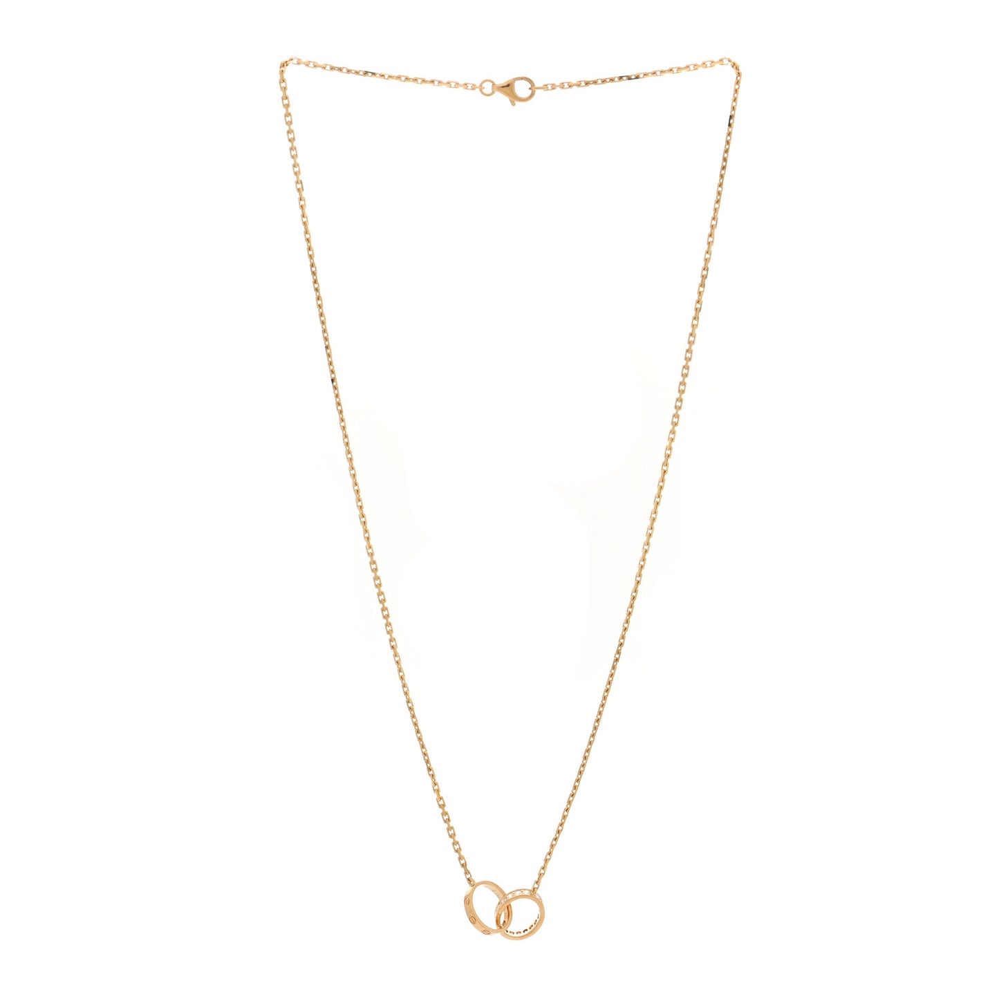 18K Yellow Gold Diamond Interlocking LOVE Necklace