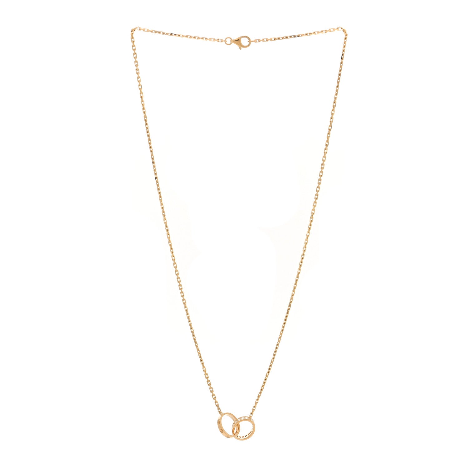 Cartier 18K Yellow Gold Diamond Interlocking LOVE Necklace 3 of 5
