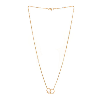 Cartier 18K Yellow Gold Diamond Interlocking LOVE Necklace 3 of 5
