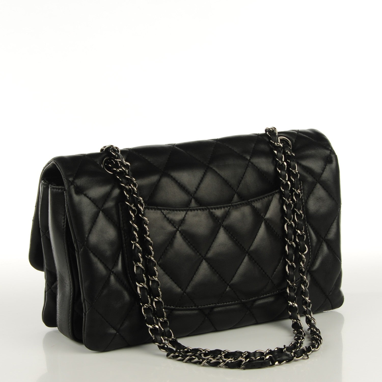 Chanel Lambskin Quilted Large 3 Flap Black 3 of 8