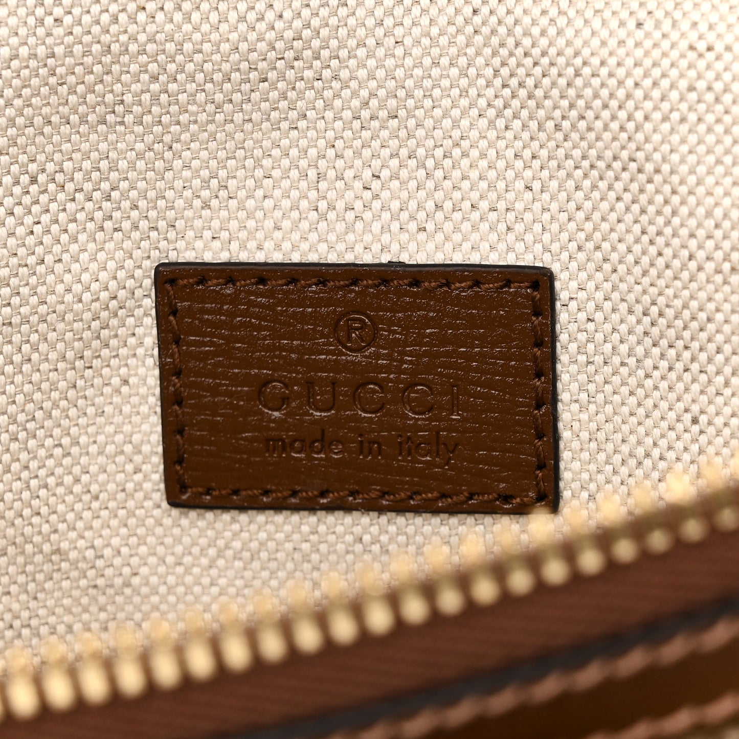 GG Supreme Monogram Textured Calfskin Retro Interlocking G Belt Bag Beige Ebony Brown Sugar