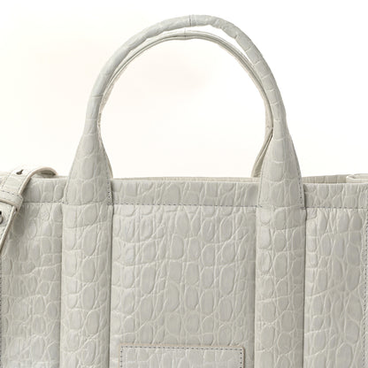 Marc Jacobs Croc Embossed Medium The Tote Bag Ivory 8 of 10